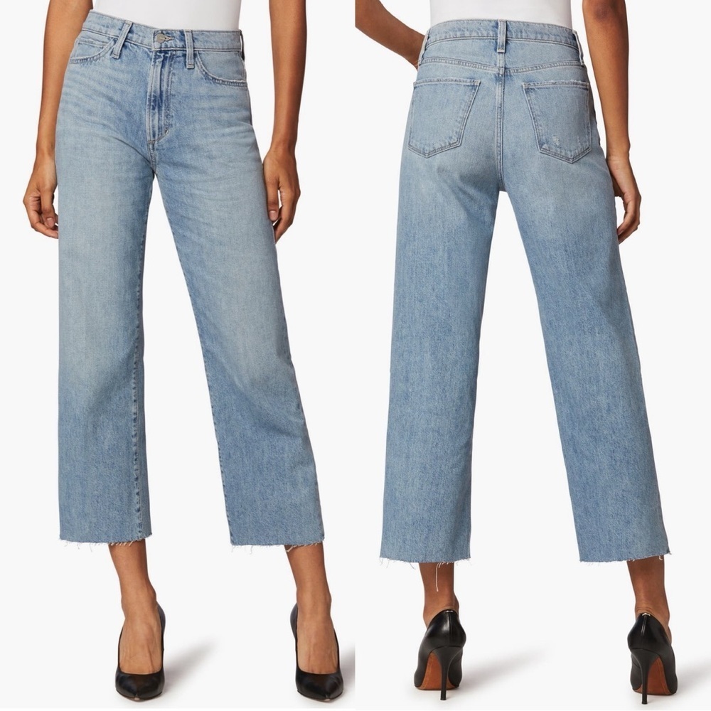 Joe’s Jeans The Blake High Rise Wide Leg Raw Hem Crop in Virgo Size 30
